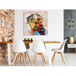 impression pop art multicolore de carlin sur toile