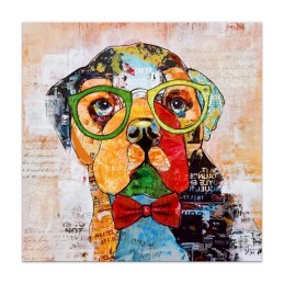 impression pop art multicolore de carlin sur toile