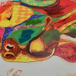 Impression Labrador Pop Art multicolore ADM - Tableau décoratif moderne