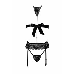 Bondage 244 ensemble lingerie 4 piéces - noir S/M