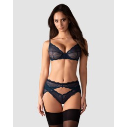 Nightly blue ensemble 3 piéces - Bleu XS/S - Obsessive - Lingerie Femme