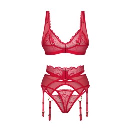 Cupide Desir ensemble 3 piéces - Rouge S/M