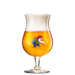 Verre à bière La Chouffe 33 cl en verre transparent avec design emblématique