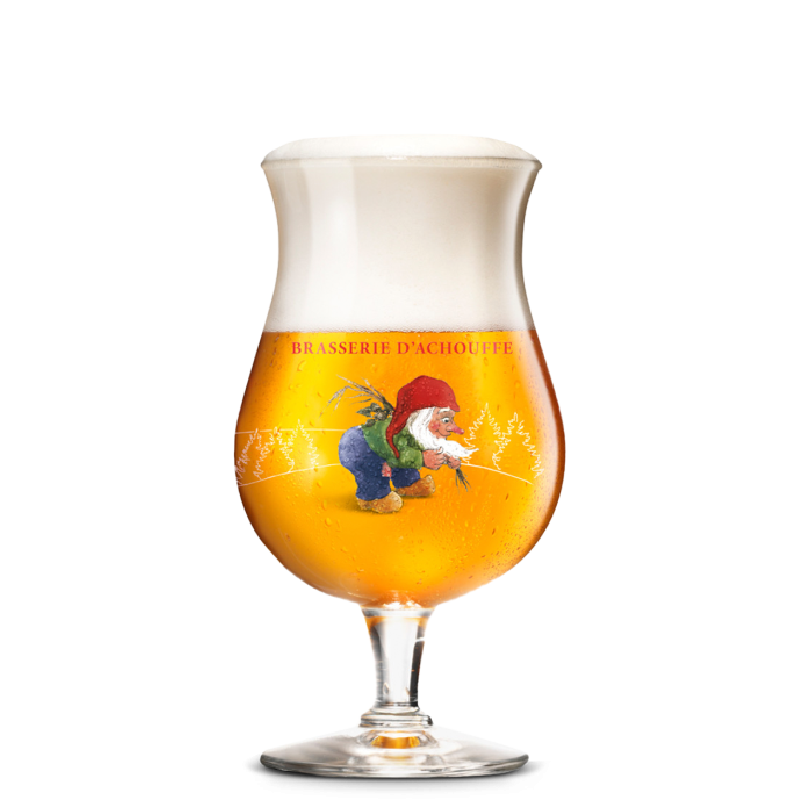 Verre à bière La Chouffe 33 cl en verre transparent avec design emblématique