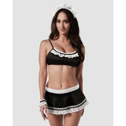 Maid set CosTaille uniqueme de soubrette - Noir S/M