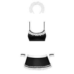 Maid set CosTaille uniqueme de soubrette - Noir S/M