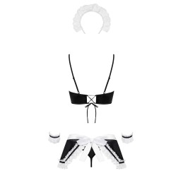 Maid set CosTaille uniqueme de soubrette - Noir S/M