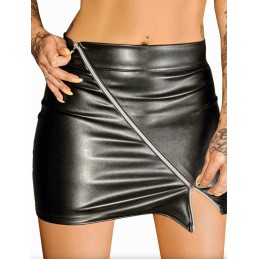 Minijupe en cuir écologique S - Noir Handmade - Lingerie Femme