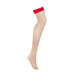 Bas jarretelles rouge L/XL