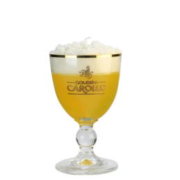 Bougie artisanale dans un verre à bière avec effet mousse Galopin Carolus