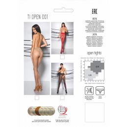 Collants ouverts 20 DEN - Rouge T1/T2 - Passion Lingerie - Lingerie Femme