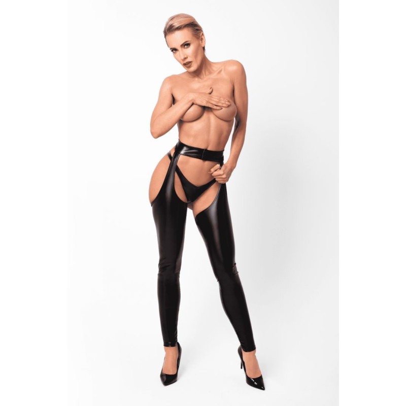 Rebel wetlook chaps M - Noir Handmade - Lingerie Femme