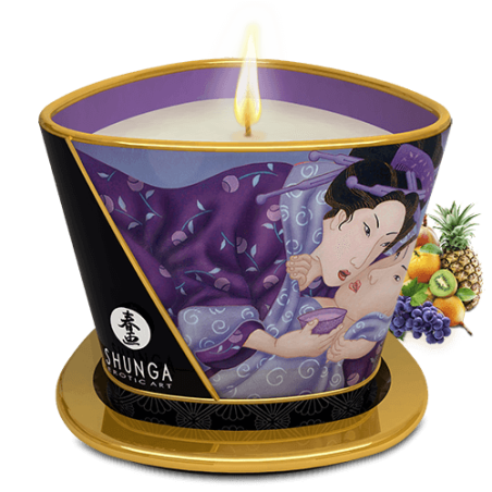 Bougie de massage lueur et caresses - Libido Fruits exotiques  - Shunga - Bougie