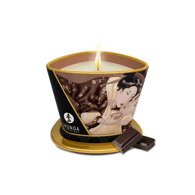 Bougie de massage lueur et caresses - Excitation Chocolat enivrant  - Shunga - Bougie