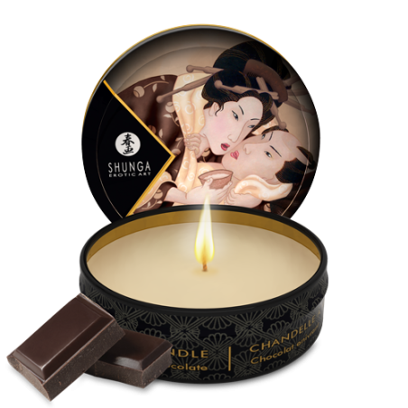 Mini bougie de massage - Excitation Chocolat enivrant  - Shunga - Bougie