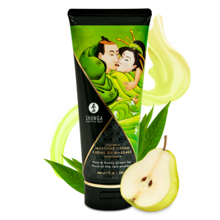 Créme de Massage délectable - Poire et Thé vert exotique Taille unique - Shunga - Pour les massages