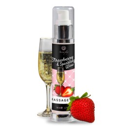 Huile de massage Fraise et Vin pétillant 3683 - 50 ml Taille unique - Secret Play - Pour les massages