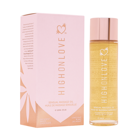 Huile de massage luxueuse Chocolat blanc décadent - 120 ml Taille unique - High On Love - Pour les massages