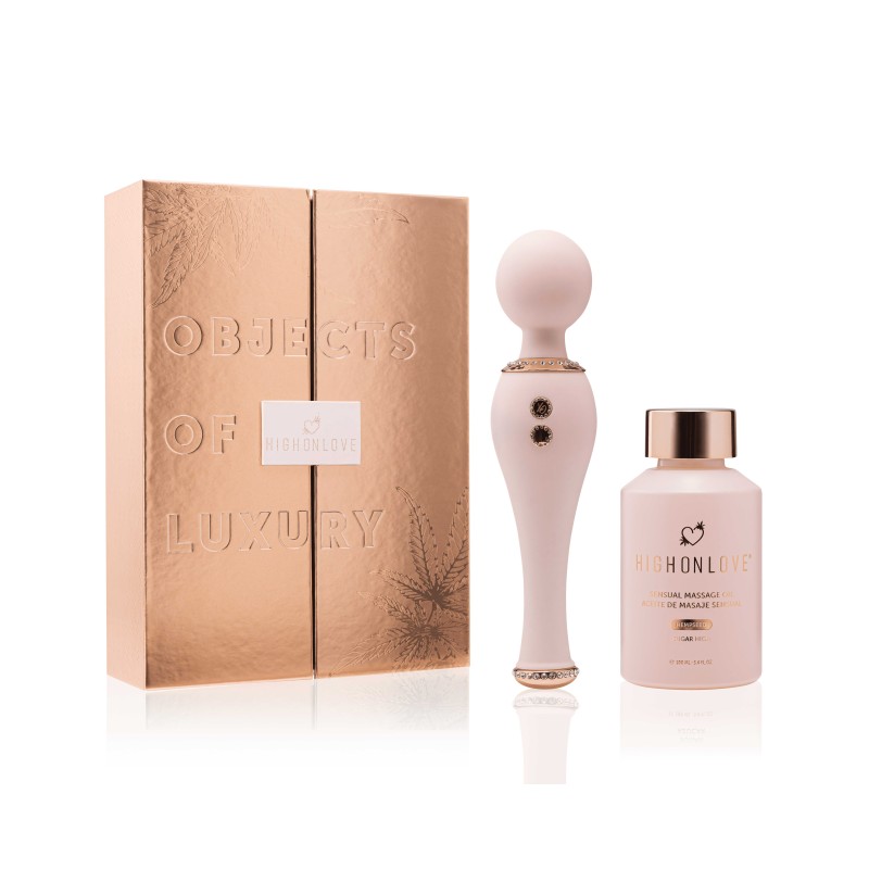 Coffret objets de luxe - Huile de massage et vibromasseur Taille unique - High On Love - Pour les massages