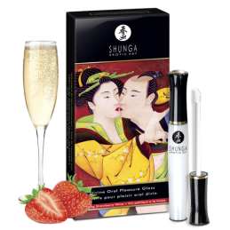 Gloss Plaisir Oral divin - Vin pétillant et fraise Taille unique - Shunga - Lubrifiants