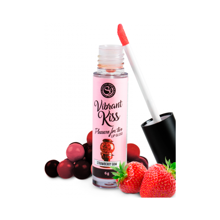 Brillant é lévres Vibrant Fraise gum 3653  - Secret Play - Lubrifiants
