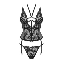 Alessya Corset et string noir M/L