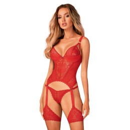 Belovya corset Rouge XL/XXL - Obsessive - Lingerie Femme