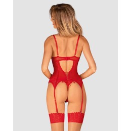 Ingridia corset et string - Rouge XL/XXL