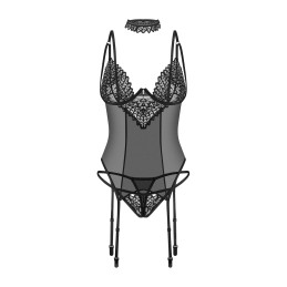 Donarella corset et string - Noir NP XL/XXL