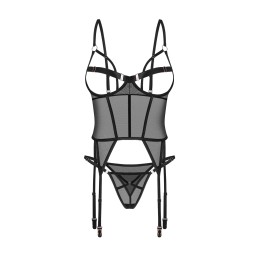 Euridia corset et string - Noirs XL/XXL - Obsessive Freedom - Lingerie Femme