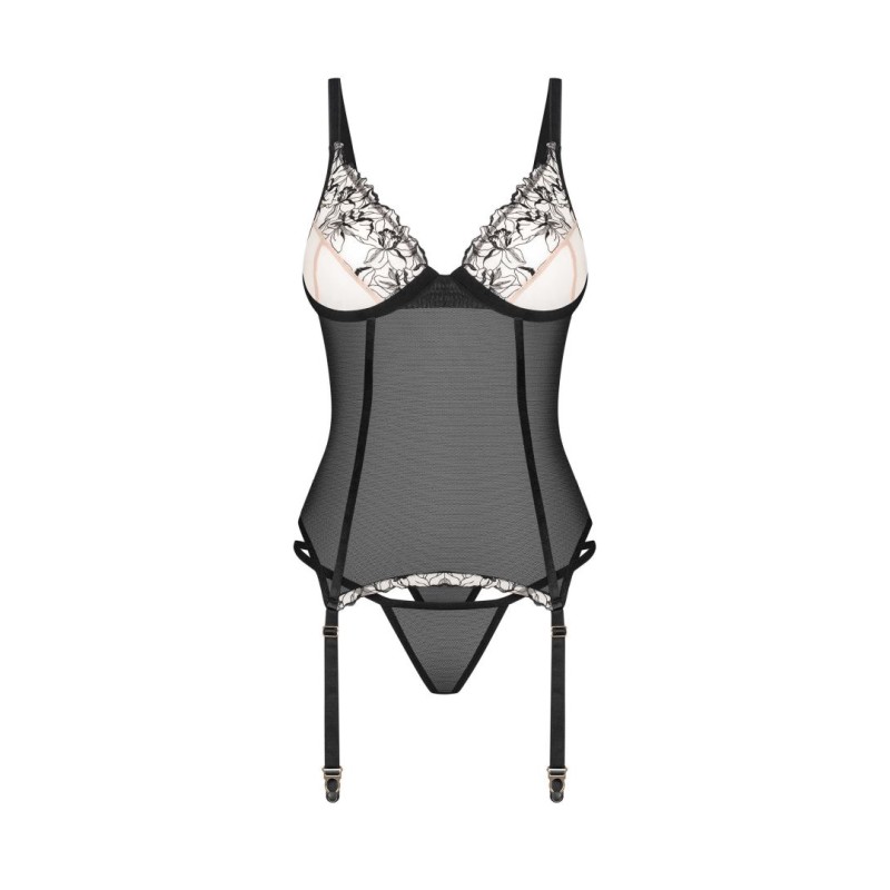 Vila blanes corset et string - Noirs XL/XXL - Obsessive Exquisite - Lingerie Femme