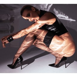Glam Top wetlook avec corset en vinyle L