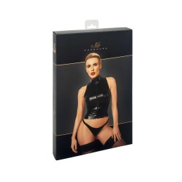 Glam Top wetlook avec corset en vinyle L