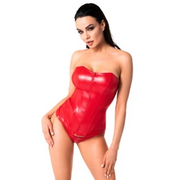 Corset Mysteria Rouge M - Noir Handmade - Lingerie Femme