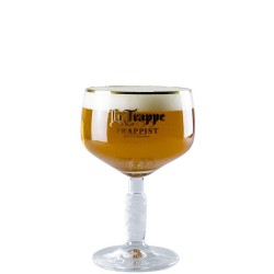 Photo d’un verre à bière La Trappe 25 cl rempli de bière trappiste