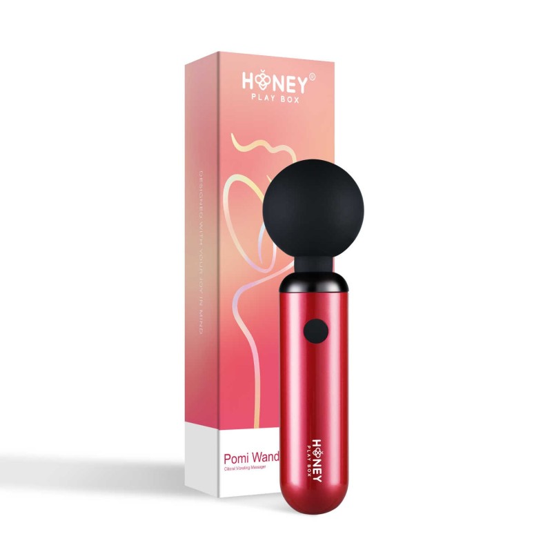 Pomi wand - Puissant mini vibromasseur - Rose et noir  - Honey Play box - Vibrateurs