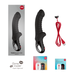 Tiger - Vibromasseur strié - Noir Taille unique