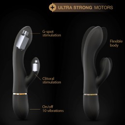 Vibromasseur Dorcel Glam Rabbit 21.8 cm - Noir et Or Taille unique