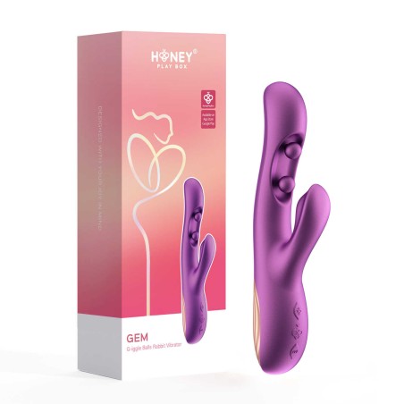 Gem vibromasseur rabbit avec capteurs de pression et application Violet  - Honey Play box - Vibrateurs