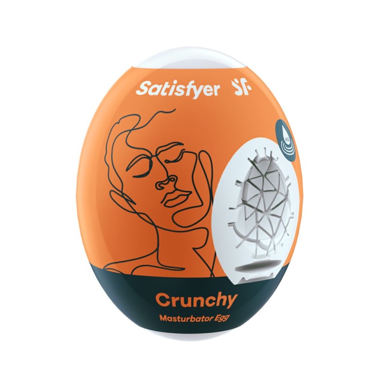 Oeuf masTaille uniquerbateur Crunchy - Orange Taille unique - Satisfyer - Jouets sexuels pour hommes