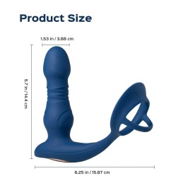 Cyrus - Vibromasseur de prostate va et vient contrélé par application - Bleu