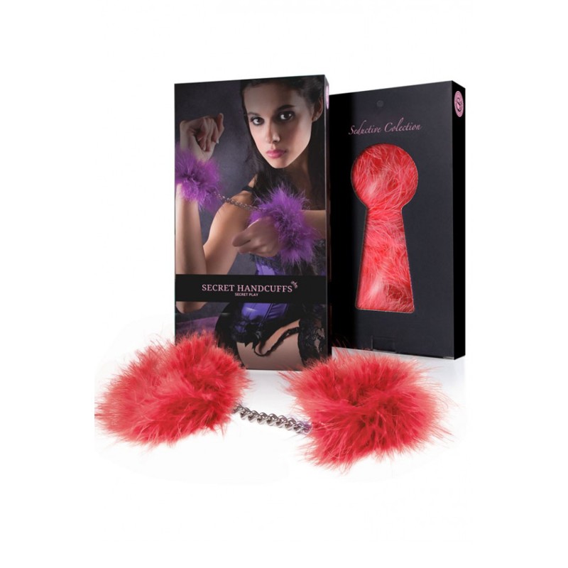Menottes Marabou 3415r - Rouge Taille unique - Secret Play - Masque