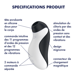 Orca stimulateur clitoridien et vibromasseur - Noir Satisfyer Taille unique