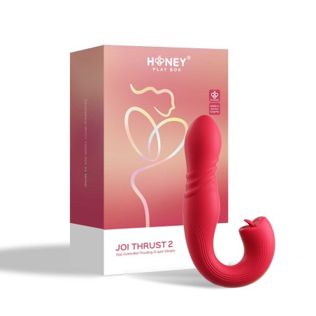 JOI THRUST 2 rouge - Vibromasseur point G - léche-clitoris - va et vient contrélé par application  - Honey Play box - Vibrateurs
