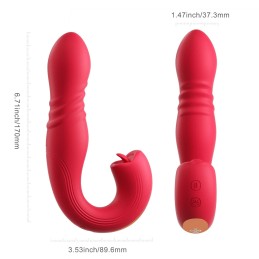JOI THRUST 2 rouge - Vibromasseur point G - léche-clitoris - va et vient contrélé par application
