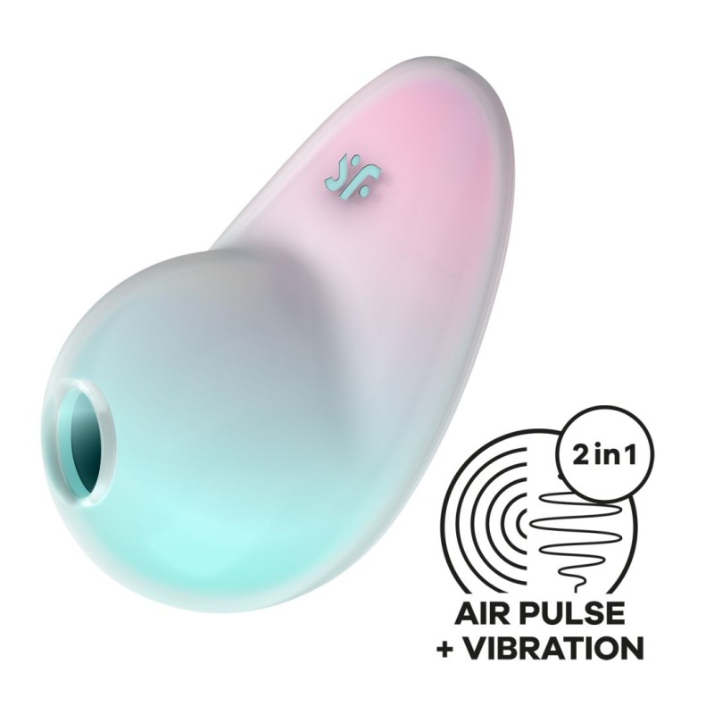 Pixie Dust vibromasseur é ondes de pression - Vert et rose  - Satisfyer - Vibrateurs