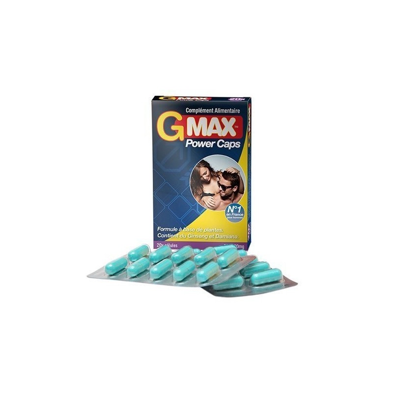 Gmax Power Caps Homme - 20 gélules Taille unique - Gmax - Stimulants