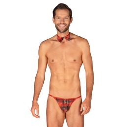 Mr Merrilo - String et n?ud papillon Rouge Taille unique - Obsessive - Lingerie Homme
