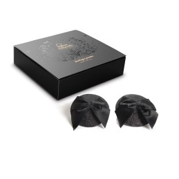Cache-tétons Burlesque Noeud et Paillettes - Noir Taille unique - Bijoux Indiscrets - Lingerie Femme