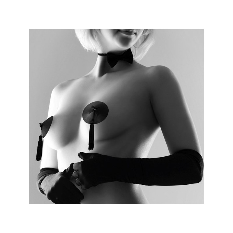 Cache-tétons Burlesque - Noir Taille unique - Bijoux Indiscrets - Lingerie Femme